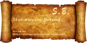 Stefanovics Botond névjegykártya
